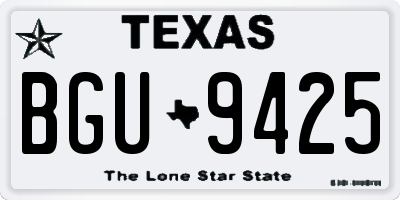TX license plate BGU9425