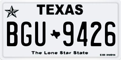 TX license plate BGU9426