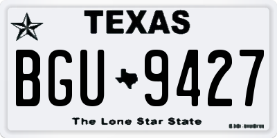 TX license plate BGU9427