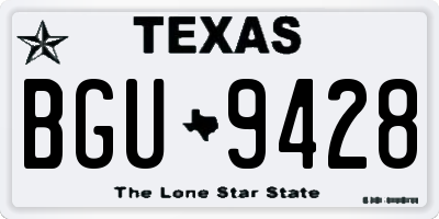 TX license plate BGU9428