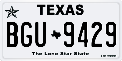 TX license plate BGU9429