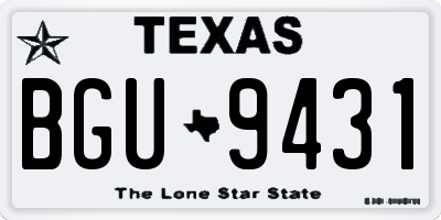 TX license plate BGU9431