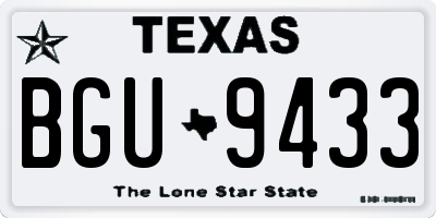 TX license plate BGU9433