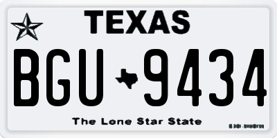 TX license plate BGU9434