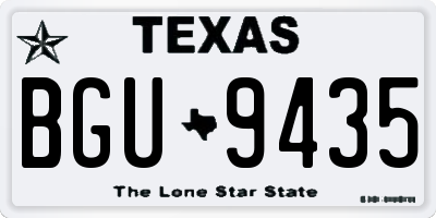 TX license plate BGU9435