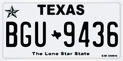 TX license plate BGU9436