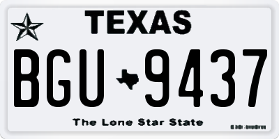 TX license plate BGU9437