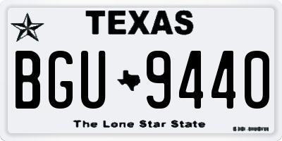 TX license plate BGU9440