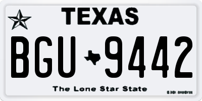 TX license plate BGU9442