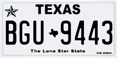 TX license plate BGU9443