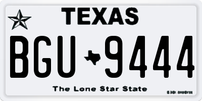 TX license plate BGU9444