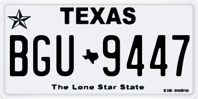 TX license plate BGU9447