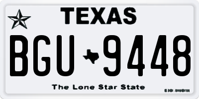 TX license plate BGU9448