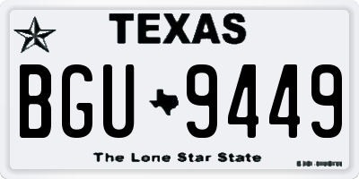 TX license plate BGU9449
