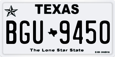 TX license plate BGU9450