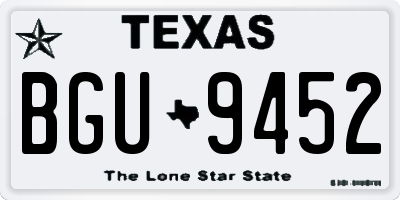 TX license plate BGU9452