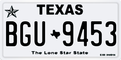 TX license plate BGU9453