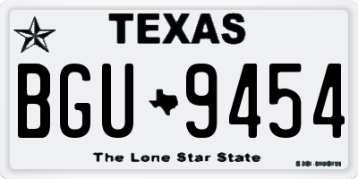 TX license plate BGU9454