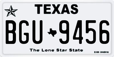 TX license plate BGU9456