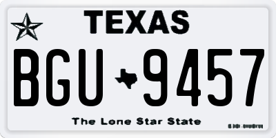 TX license plate BGU9457
