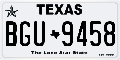 TX license plate BGU9458