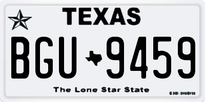 TX license plate BGU9459