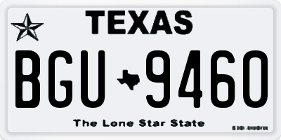 TX license plate BGU9460