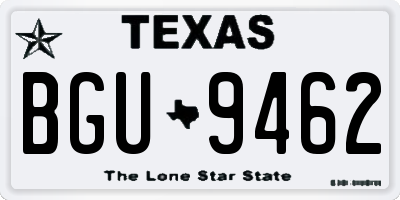 TX license plate BGU9462