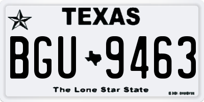 TX license plate BGU9463