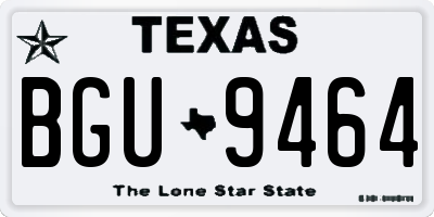 TX license plate BGU9464