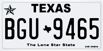 TX license plate BGU9465