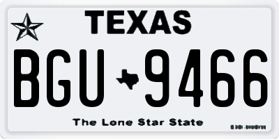 TX license plate BGU9466