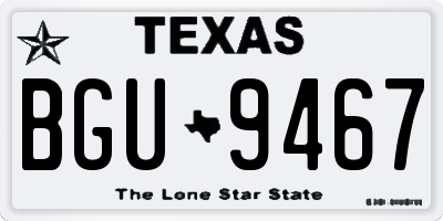 TX license plate BGU9467
