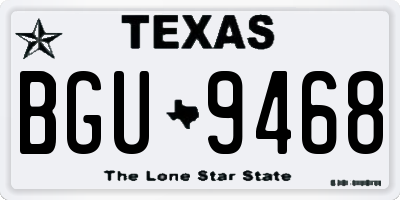 TX license plate BGU9468