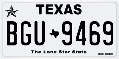 TX license plate BGU9469