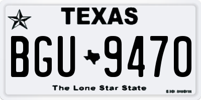 TX license plate BGU9470