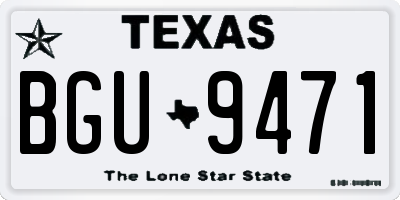 TX license plate BGU9471
