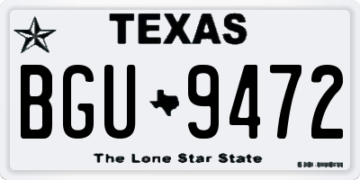 TX license plate BGU9472