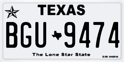 TX license plate BGU9474