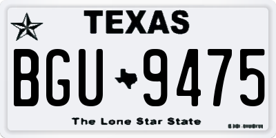 TX license plate BGU9475