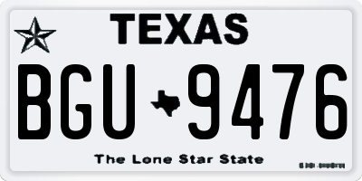 TX license plate BGU9476