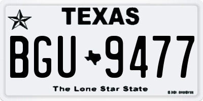 TX license plate BGU9477