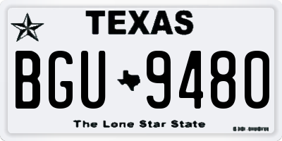 TX license plate BGU9480