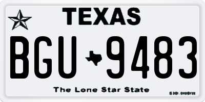 TX license plate BGU9483