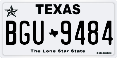 TX license plate BGU9484