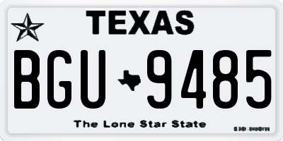 TX license plate BGU9485