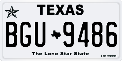 TX license plate BGU9486