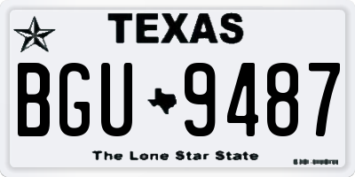 TX license plate BGU9487