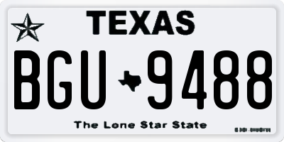 TX license plate BGU9488