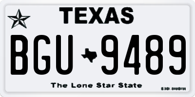 TX license plate BGU9489